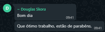 Douglas Skora - Feedback WhatsApp